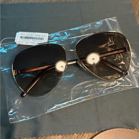Marc Jacobs Gold Havana Aviator Sunglasses